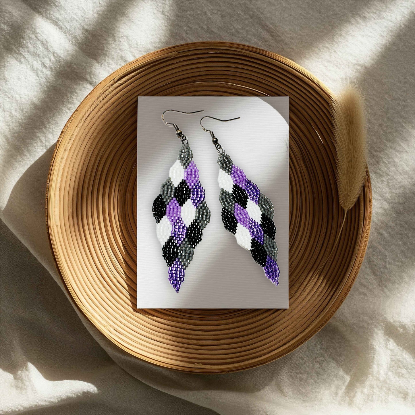 Asexual Pride Bead Stack Earrings