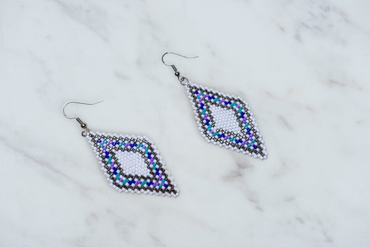 Beaded diamond earrings