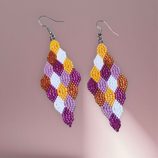 Lesbian theme beaded earrings