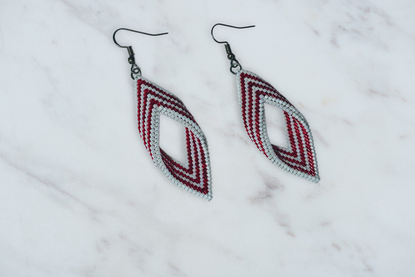 Candy Cane Folded Bead Earrings