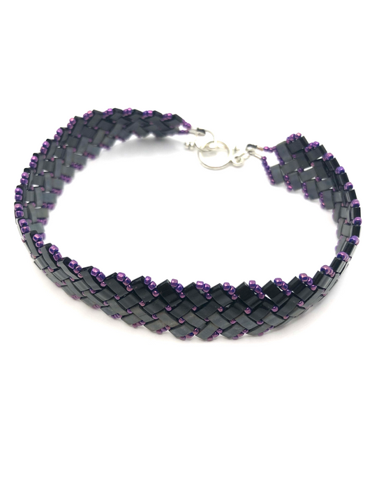 Black & Charcoal Woven Bracelet