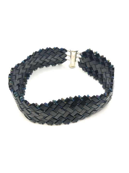 Grey & Black Woven Bracelet