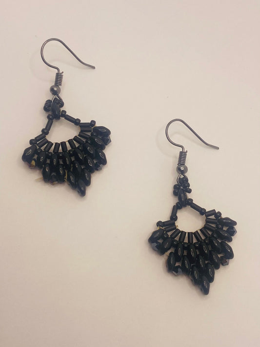 Small beaded chandelier earrings