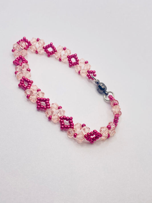 Delicate pink diamond bracelet