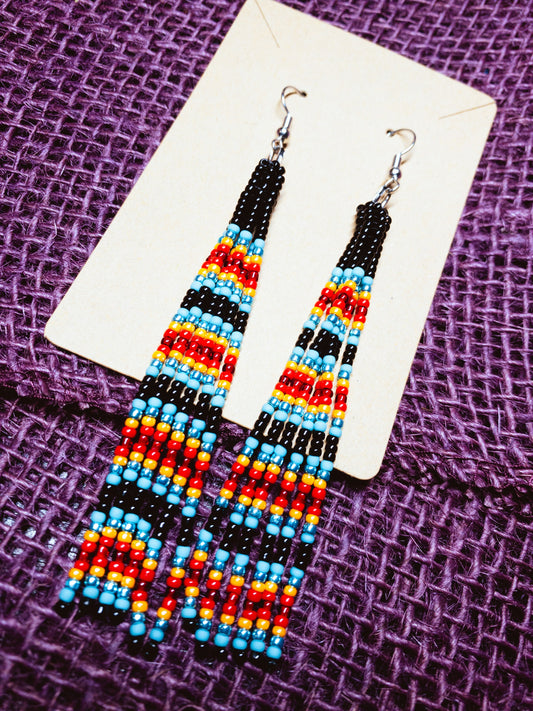 Colorful bead dangle earrings